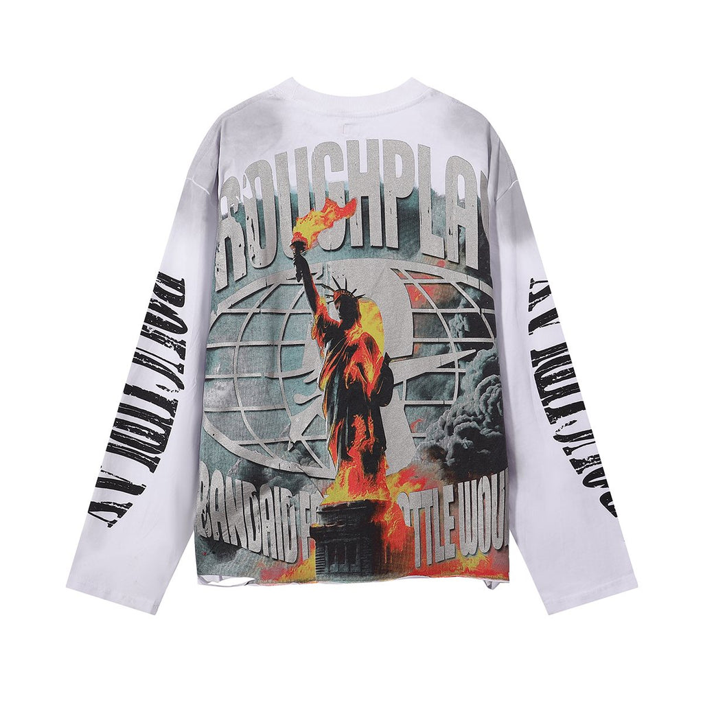 Rough Play Statue of Liberty Graphic Long-Sleeve T-Shirt ¡ª back