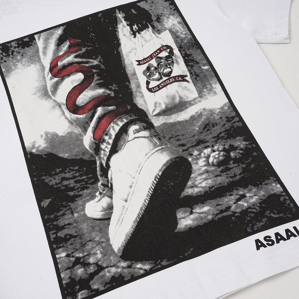 ASAALL Black and Red Front Graphic T-Shirt ¡ª detail