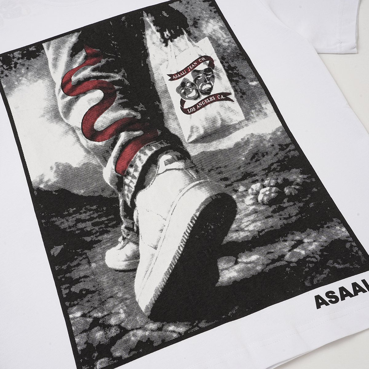 ASAALL Black and Red Front Graphic T-Shirt ¡ª detail