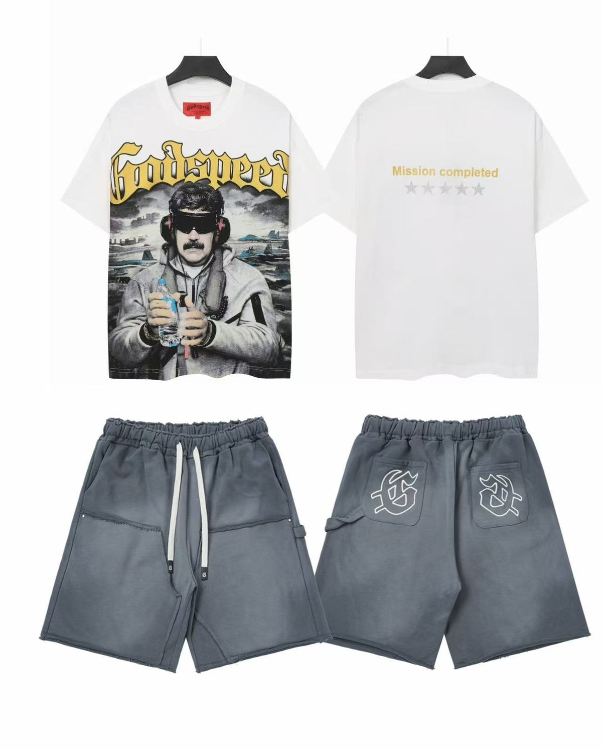 Godspeed Mission Completed Graphic T-Shirt & Shorts Set ¡ª front