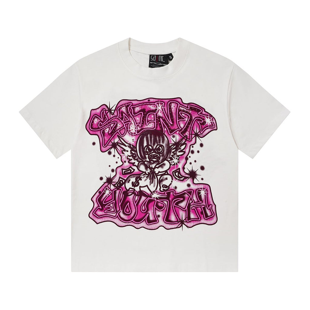 SAINT Rhinestone Front & Back Graphic T-Shirt ¡ª hero