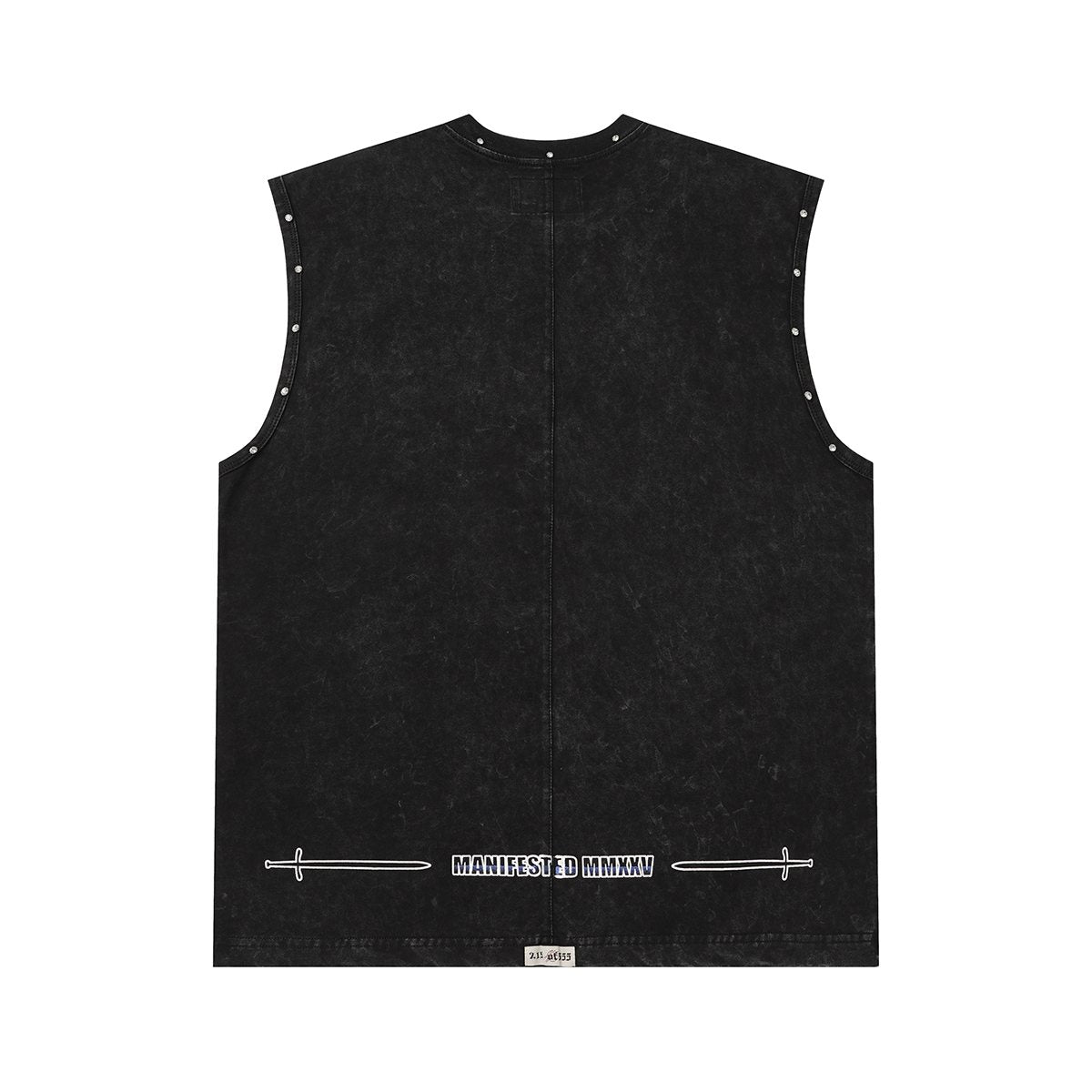 Godspeed Manifest Skull Studded Black Sleeveless T-Shirt ¡ª back