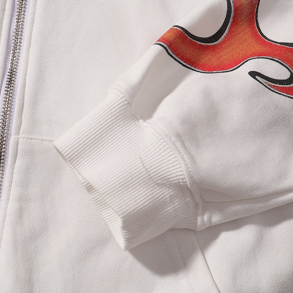 VALE USA Reborn Cross Flame Zip Hoodie ¡ª detail