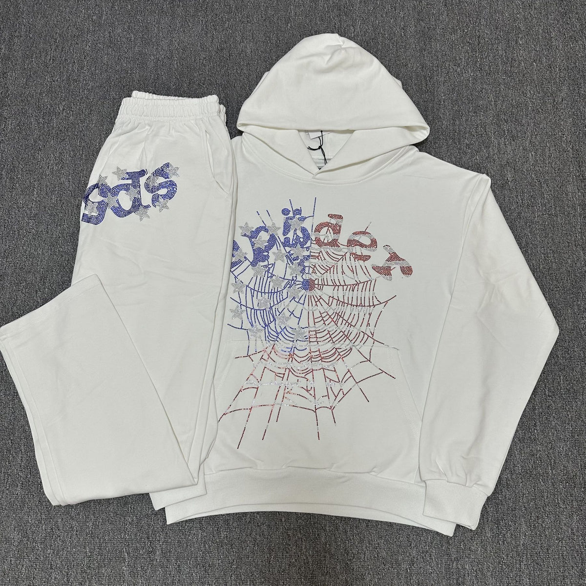 Sp5der Rhinestone Web Graphic Matching Set ¡ª front