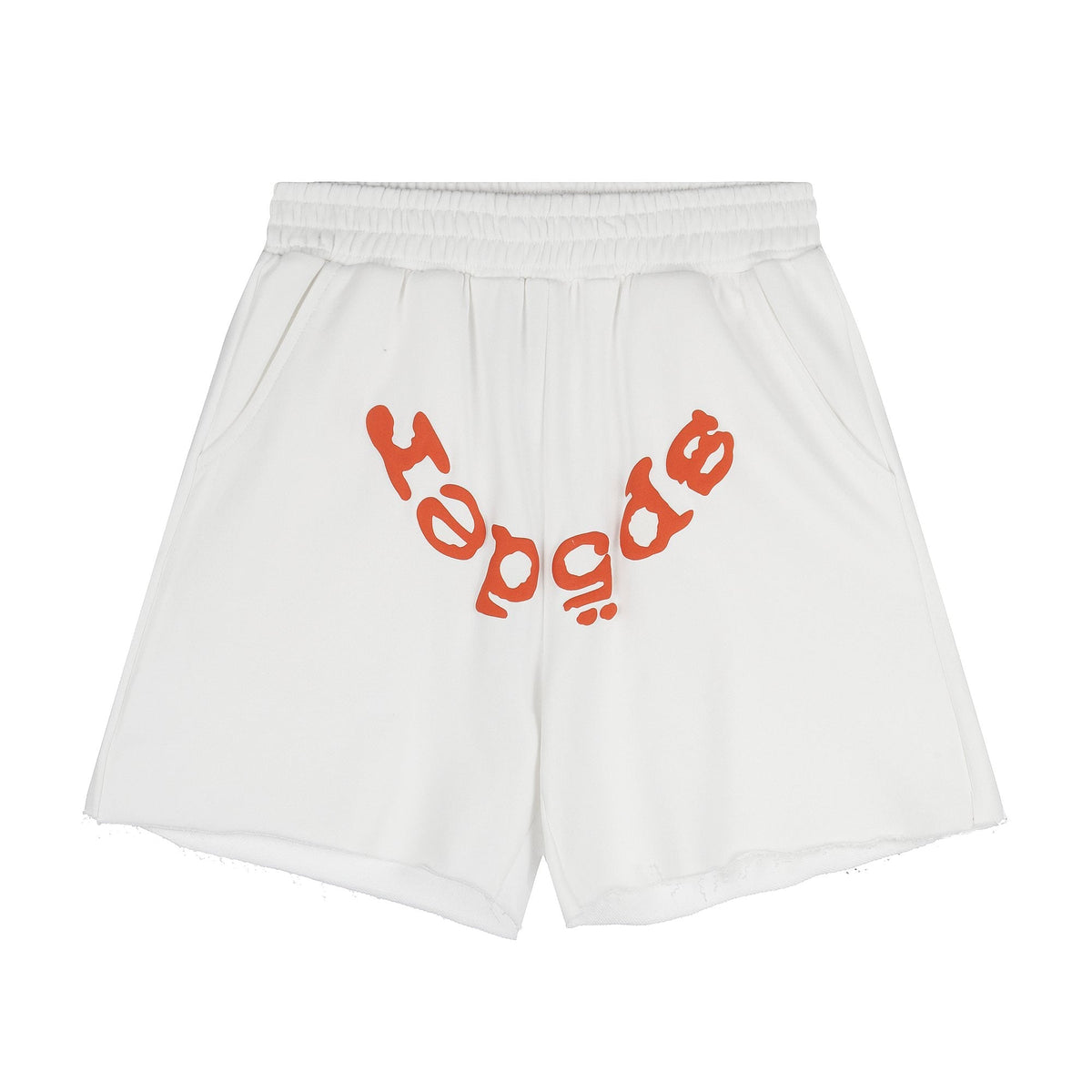 Sp5der Raised Graphic Raw Hem Shorts ¡ª hero