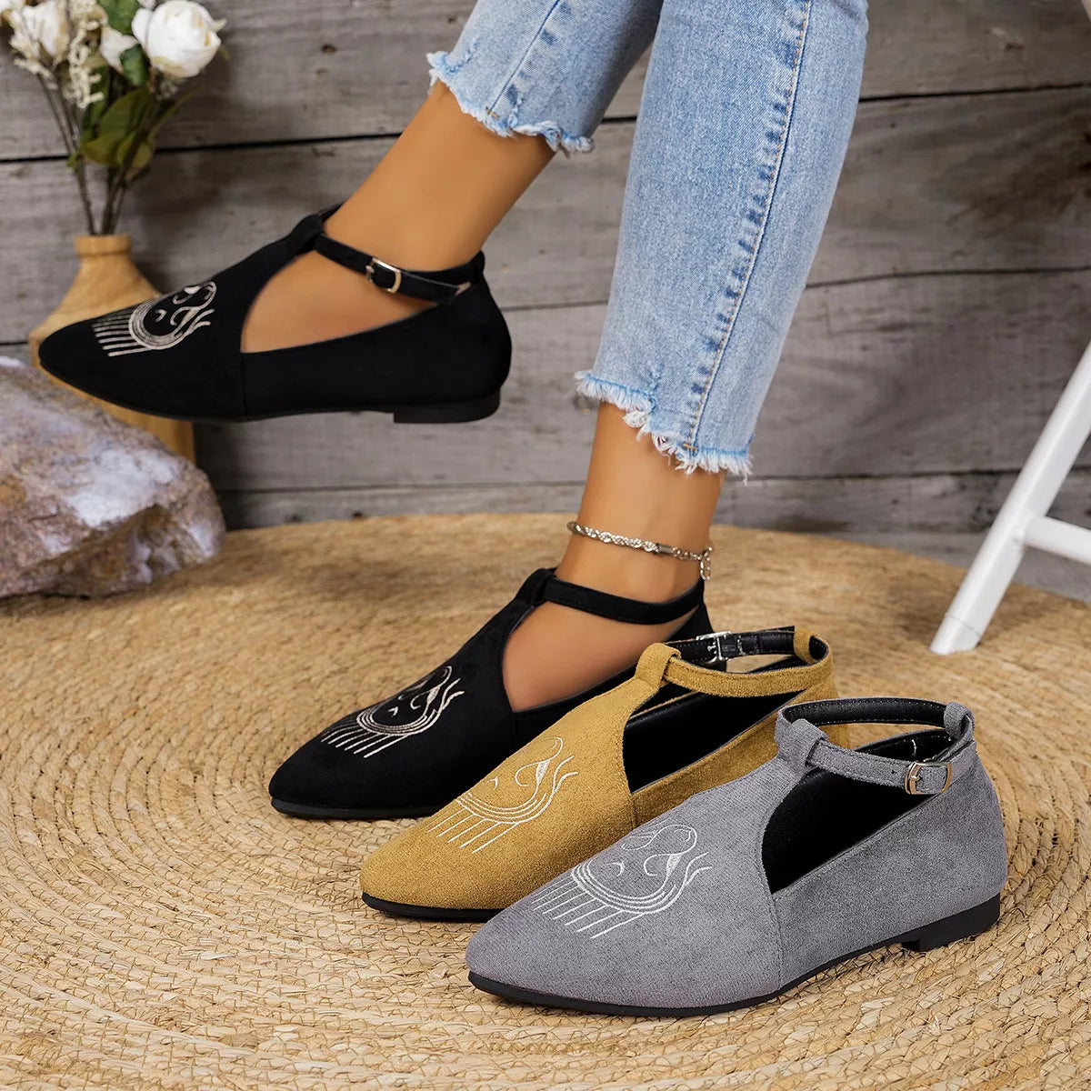 Women's Point Toe Slip-On Flats | PU Leather Flat Shoes 6 Styles