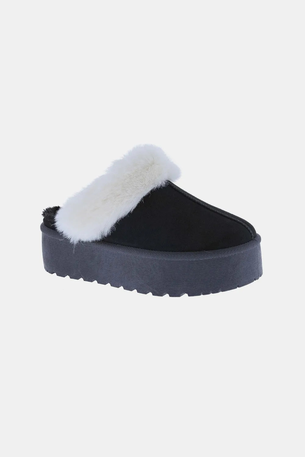 Women's Thick Bottom Fur Trim Snow Slippers | Cozy Slip-On House Shoes