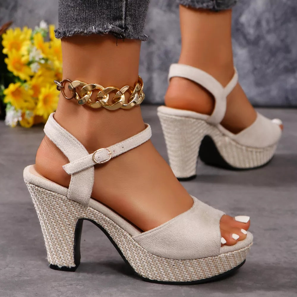 Women's Ankle Strap Block Heel Sandals – High Heel Dress Sandals