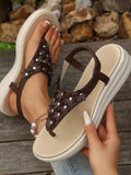 Women's Studded T-Strap Wedge Sandals – Low Heel Edgy Style