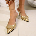 Women's Pointed Toe Slingback Kitten Heel Sandals