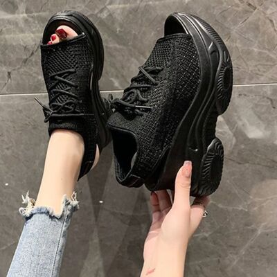 Women's Breathable Mesh Platform Sandals – High Heel Lightweight