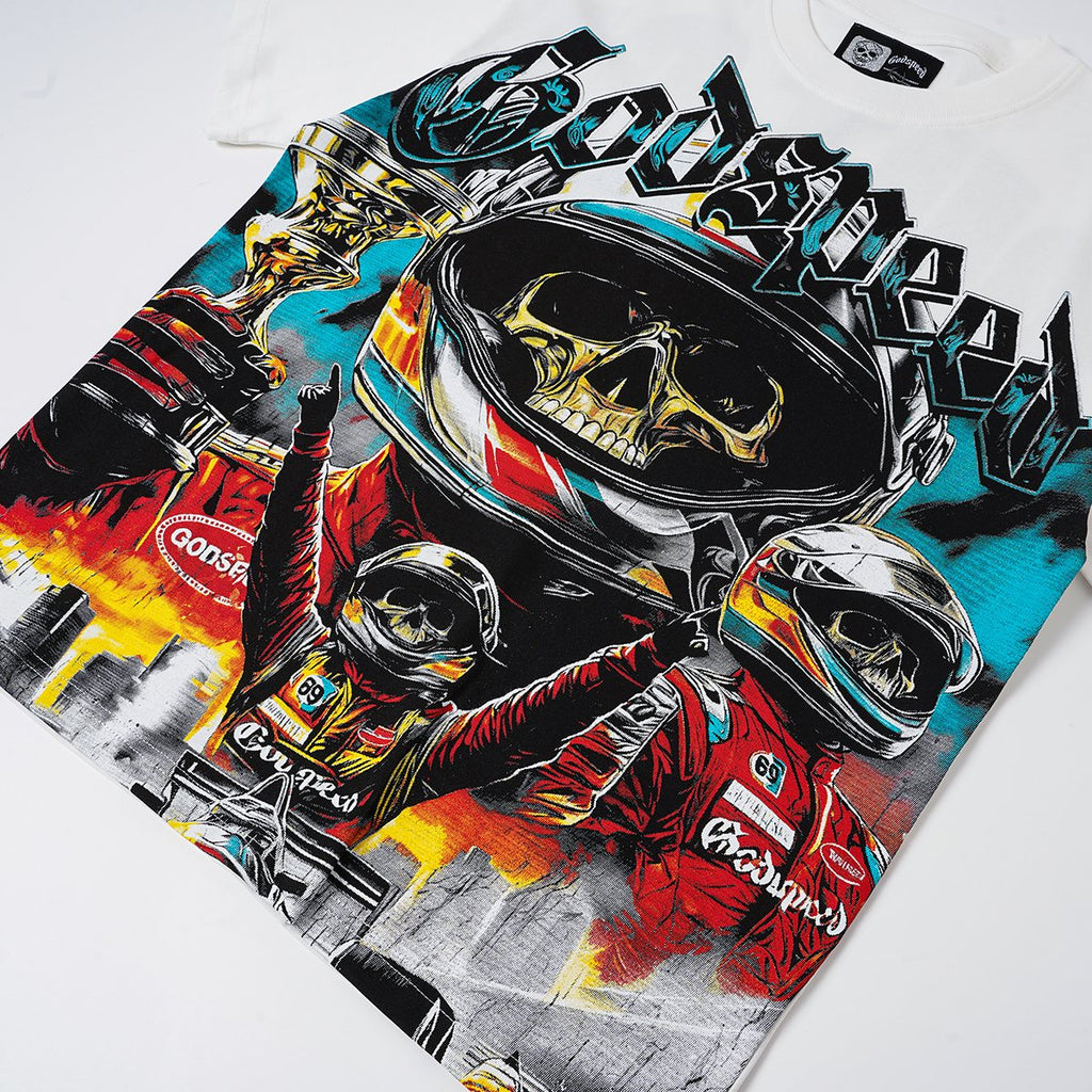 Godspeed Racing Skull Skateboarder Graphic T-Shirt ¡ª front