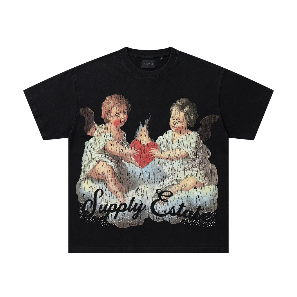 SUPPLY TEE Cherub Flame Graphic T-Shirt ¡ª front