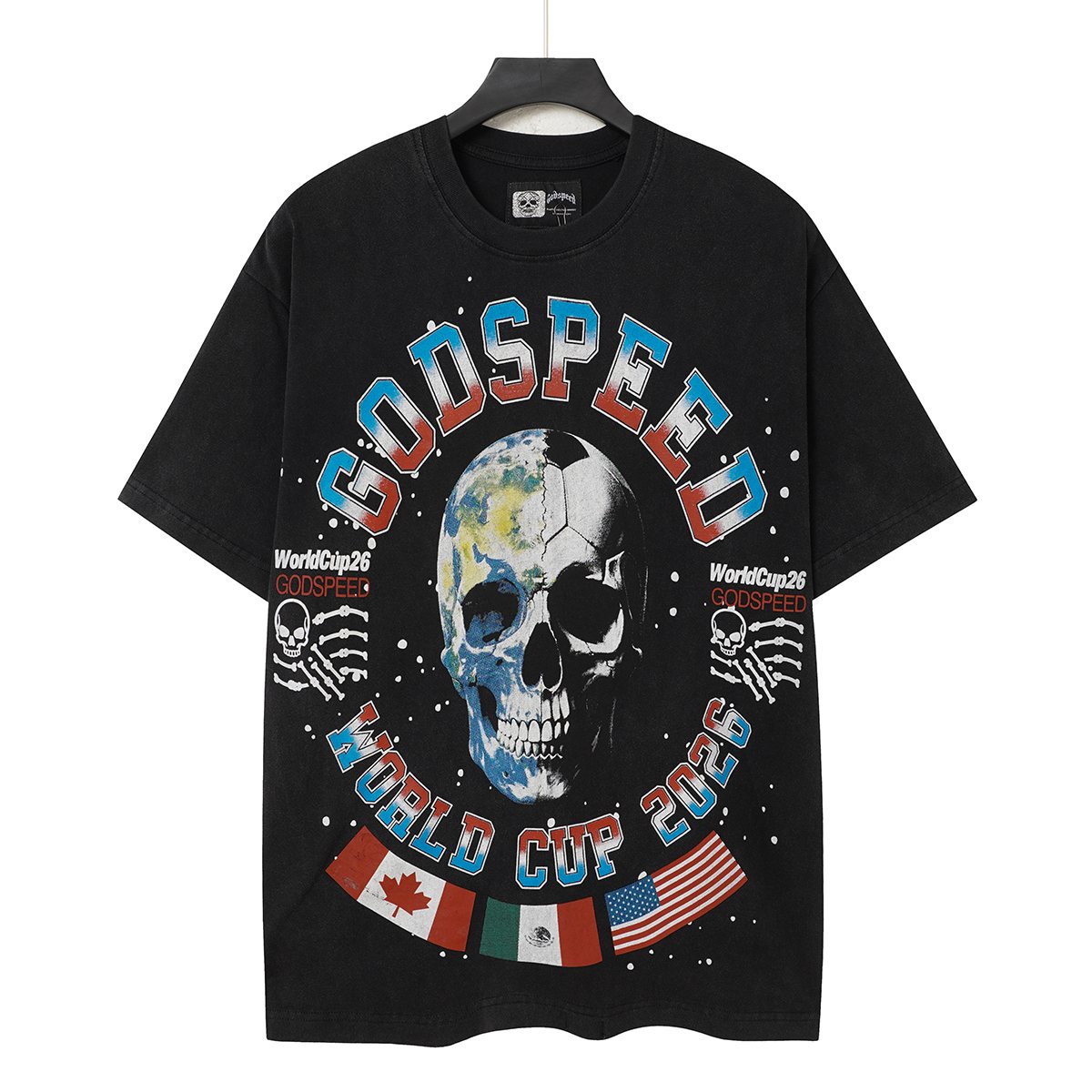 Godspeed World Cup 2026 Skull Globe T-Shirt ¡ª hero
